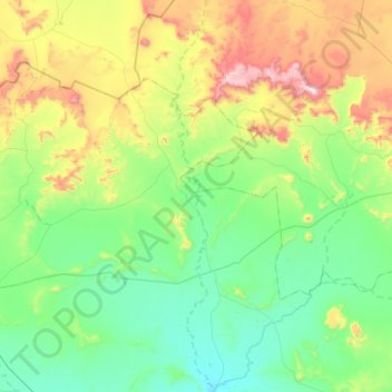 Topografische kaart Groot-Brakrivier, hoogte, reliëf