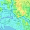 Topografische kaart Melbourne, hoogte, reliëf