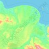Topografische kaart Нижнеколымский улус, hoogte, reliëf