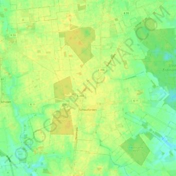 Topografische kaart Schwaförden, hoogte, reliëf