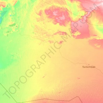 Topografische kaart Кармакшинский район, hoogte, reliëf