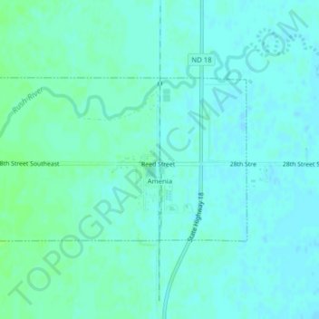 Topografische kaart Amenia, hoogte, reliëf