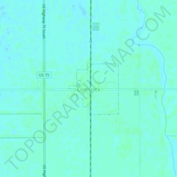 Topografische kaart Comstock, hoogte, reliëf