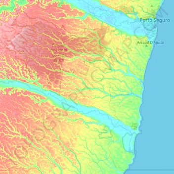 Topografische kaart Trancoso, hoogte, reliëf