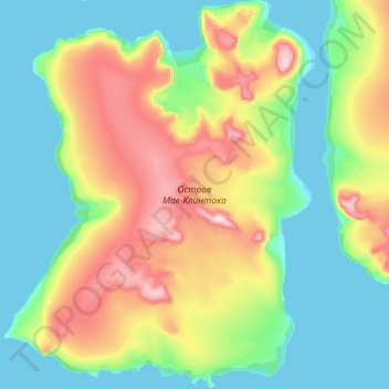 Topografische kaart MacKlintok Island, hoogte, reliëf