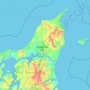 Topografische kaart North Jutlandic, hoogte, reliëf