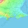Topografische kaart Carthagène, hoogte, reliëf