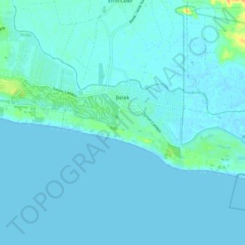 Topografische kaart Belek Mahallesi, hoogte, reliëf