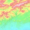 Topografische kaart caïdat de Moghrane, hoogte, reliëf
