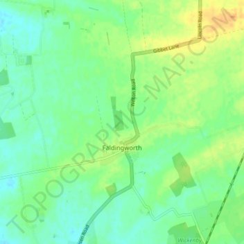 Topografische kaart Faldingworth CP, hoogte, reliëf