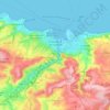 Topografische kaart Cherbourg-en-Cotentin, hoogte, reliëf