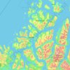 Topografische kaart Tromsö, hoogte, reliëf