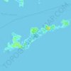 Topografische kaart Fishers Island, hoogte, reliëf