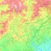 Topografische kaart Rabun County, hoogte, reliëf