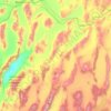 Topografische kaart Lander County, hoogte, reliëf