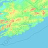 Topografische kaart County Cork, hoogte, reliëf