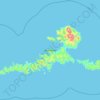 Topografische kaart Atka Island, hoogte, reliëf