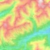 Topografische kaart Disentis/Mustér, hoogte, reliëf
