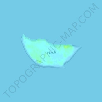 Topografische kaart Shidvar Island, hoogte, reliëf