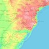 Topografische kaart Região Sul, hoogte, reliëf