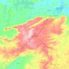 Topografische kaart Monte Horebe, hoogte, reliëf