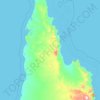 Topografische kaart Cook Shire, hoogte, reliëf