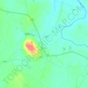 Topografische kaart Ballon, hoogte, reliëf