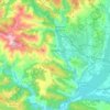 Topografische kaart Corullón, hoogte, reliëf