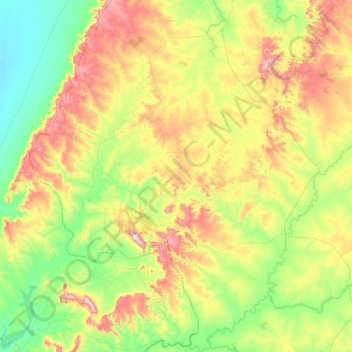 Topografische kaart Corguinho, hoogte, reliëf