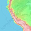 Topografische kaart Peru, hoogte, reliëf