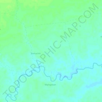 Topografische kaart Chakra, hoogte, reliëf