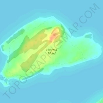 Topografische kaart Carleton Island, hoogte, reliëf