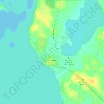 Topografische kaart La Loche, hoogte, reliëf