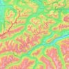 Topografische kaart Lechtal Alps, hoogte, reliëf