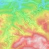 Topografische kaart Villardebelle, hoogte, reliëf