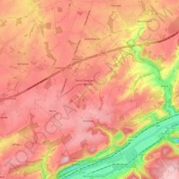 Topografische kaart 4470, hoogte, reliëf