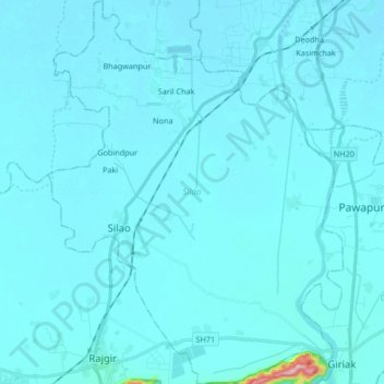 Topografische kaart Silao, hoogte, reliëf