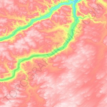 Topografische kaart Rivière du Gué, hoogte, reliëf