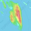 Topografische kaart Penelakut Island, hoogte, reliëf