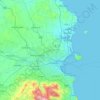 Topografische kaart County Dublin, hoogte, reliëf