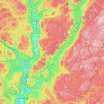 Topografische kaart La Bostonnais, hoogte, reliëf