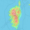 Topografische kaart Korsika, hoogte, reliëf