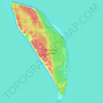 Topografische kaart South Fox Island, hoogte, reliëf