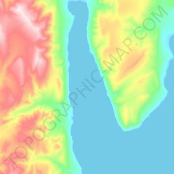 Topografische kaart Whitsunday Bay, hoogte, reliëf