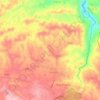 Topografische kaart Quebrada, hoogte, reliëf