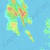 Topografische kaart Leyte du Sud, hoogte, reliëf