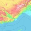 Topografische kaart Mersin, hoogte, reliëf