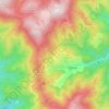 Topografische kaart Úhorná, hoogte, reliëf