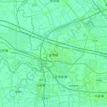 Topografische kaart 安亭镇, hoogte, reliëf
