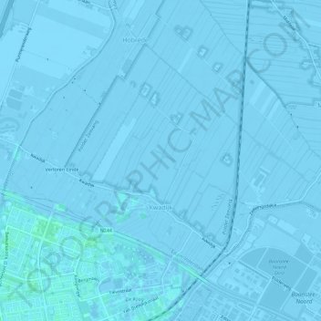 Topografische kaart Kwadijk, hoogte, reliëf